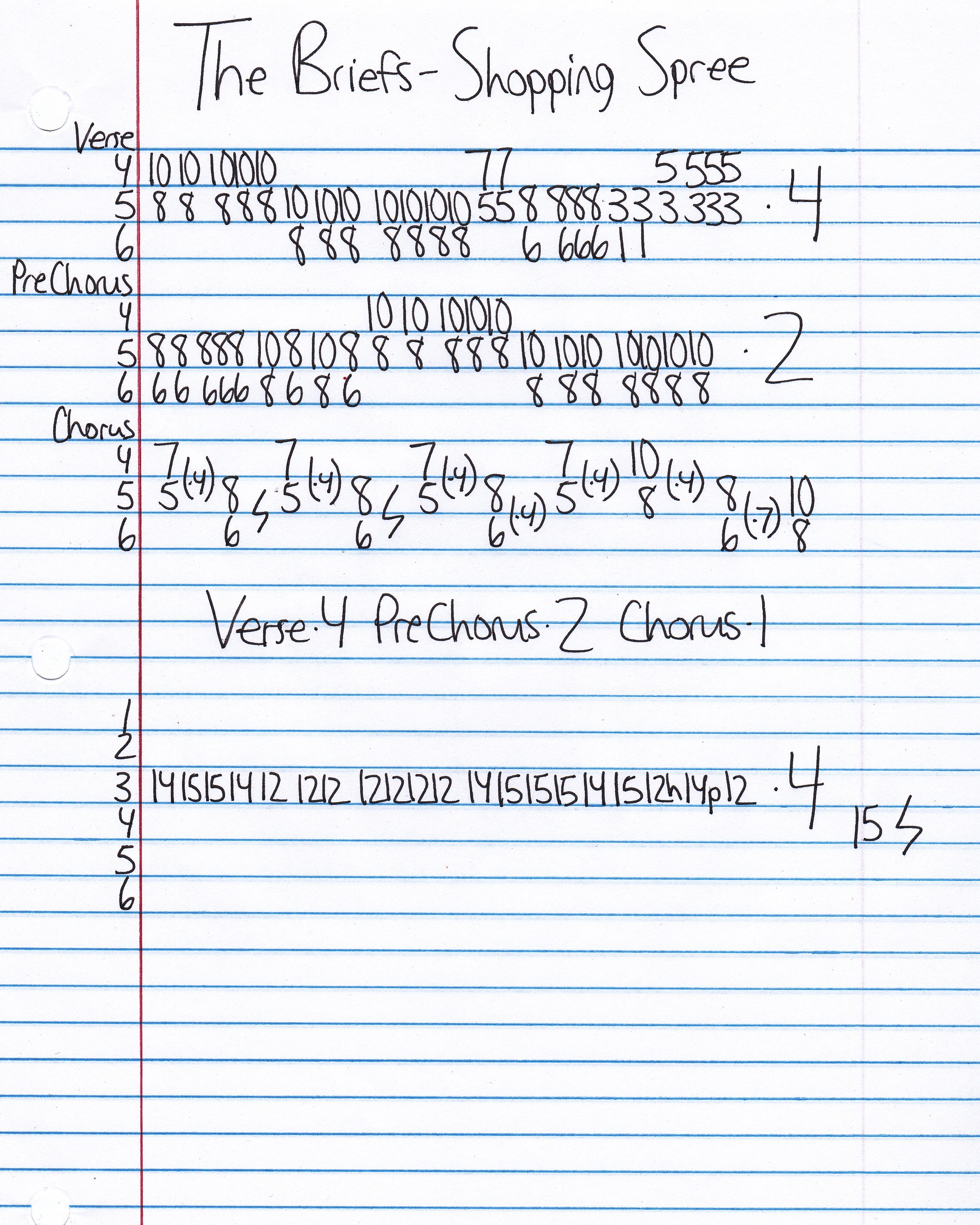 High quality guitar tab for Shopping Spree by The Briefs off of the album Platinum Rats. ***Complete and accurate guitar tab!***